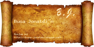 Busa Jonatán névjegykártya